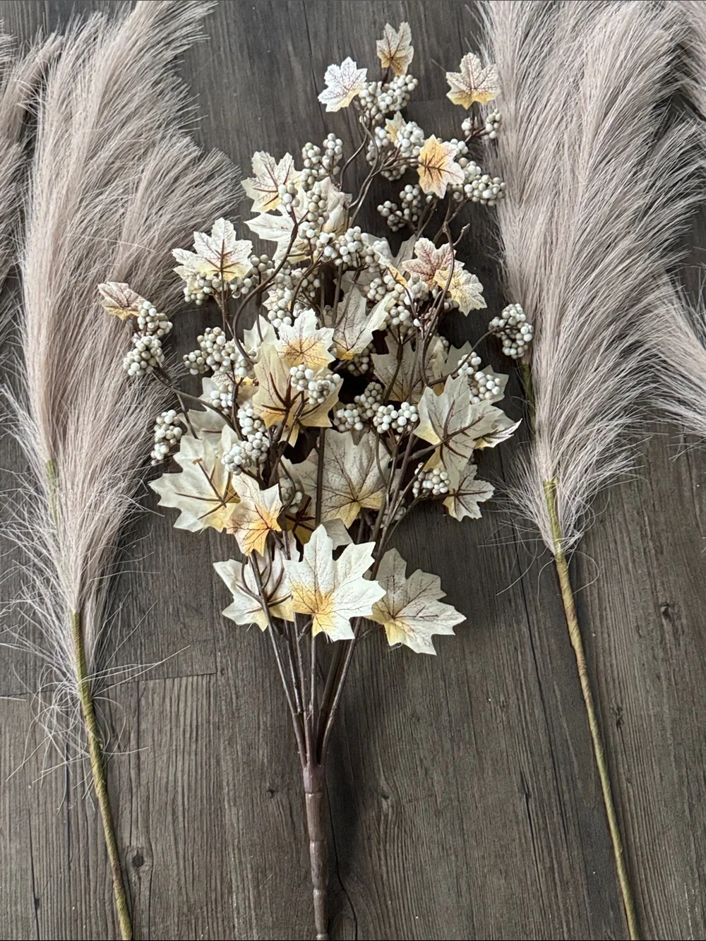 Neutral Pampas Grass & Cream Blossom Floral Bundle